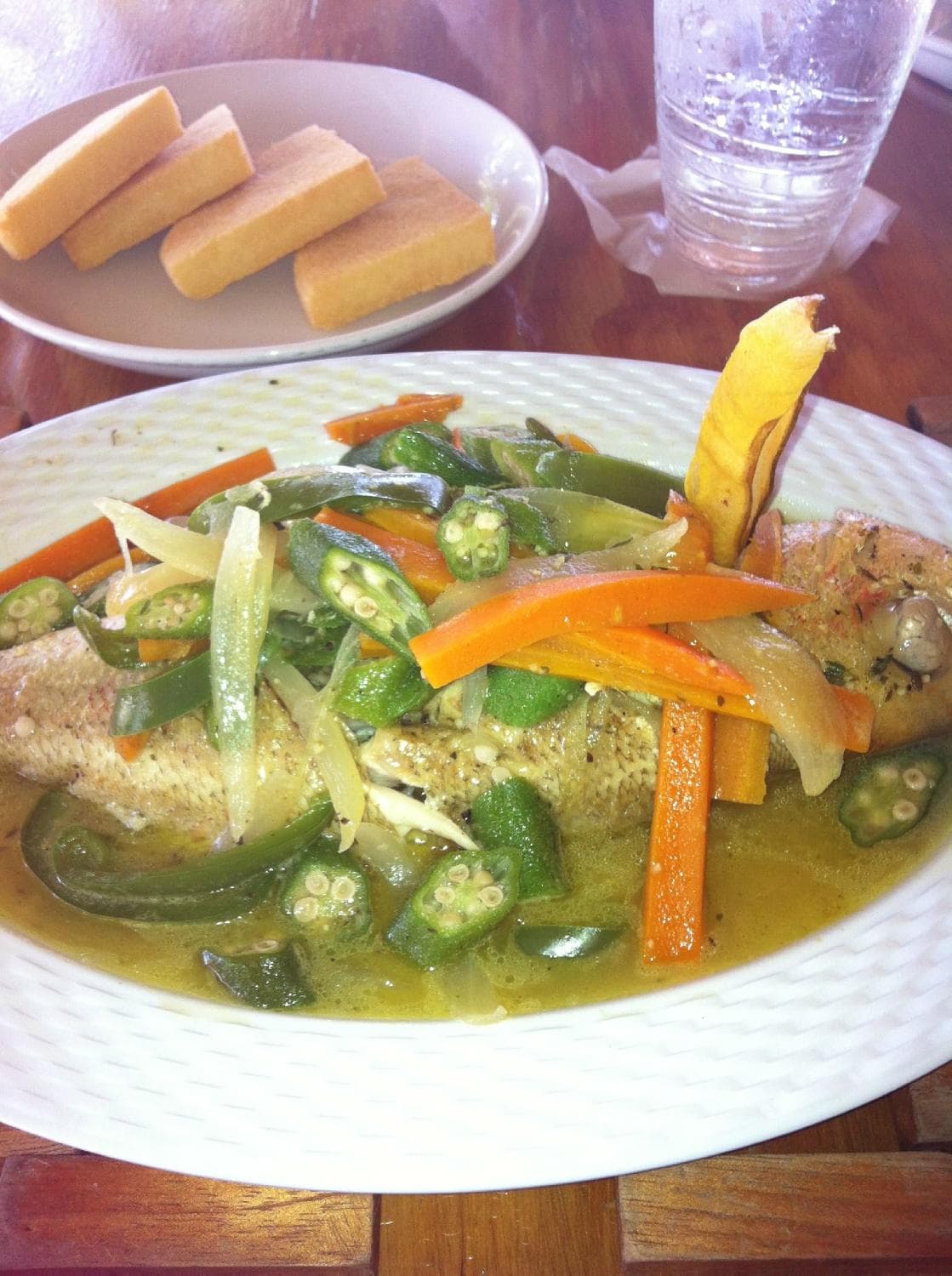 Steamed Fish with Bammy - from a previous visit