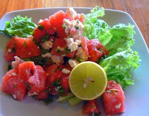 Melon, feta salad