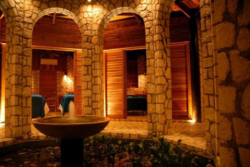 Rockhouse Spa Fountain of youth... Main spa pavilion couples massage.