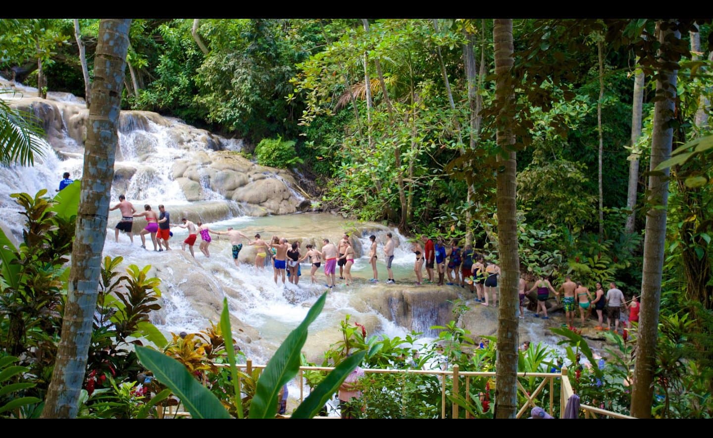 The Dunn's River Falls, Ocho Rios Jamaica. Standing at 180 feet and Yes you can climbing every i