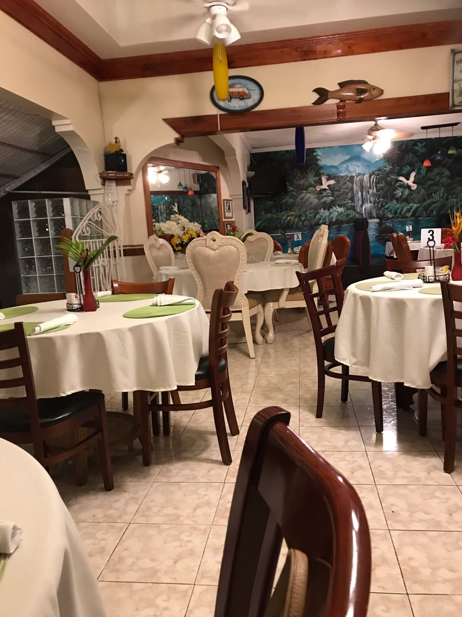 Restaurant serving real Jamaican Breakfast Daily( Lunch & Dinner cooked to order).Breakfast incl