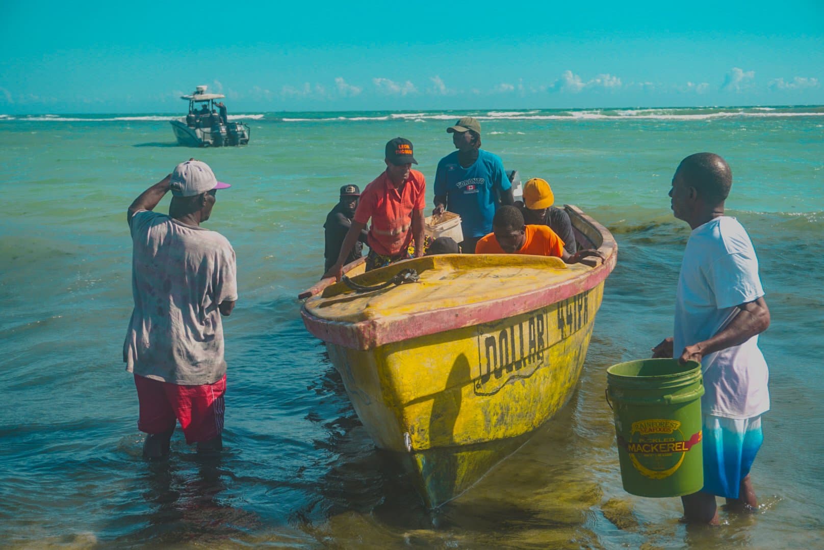 fishermen at hellshire beach