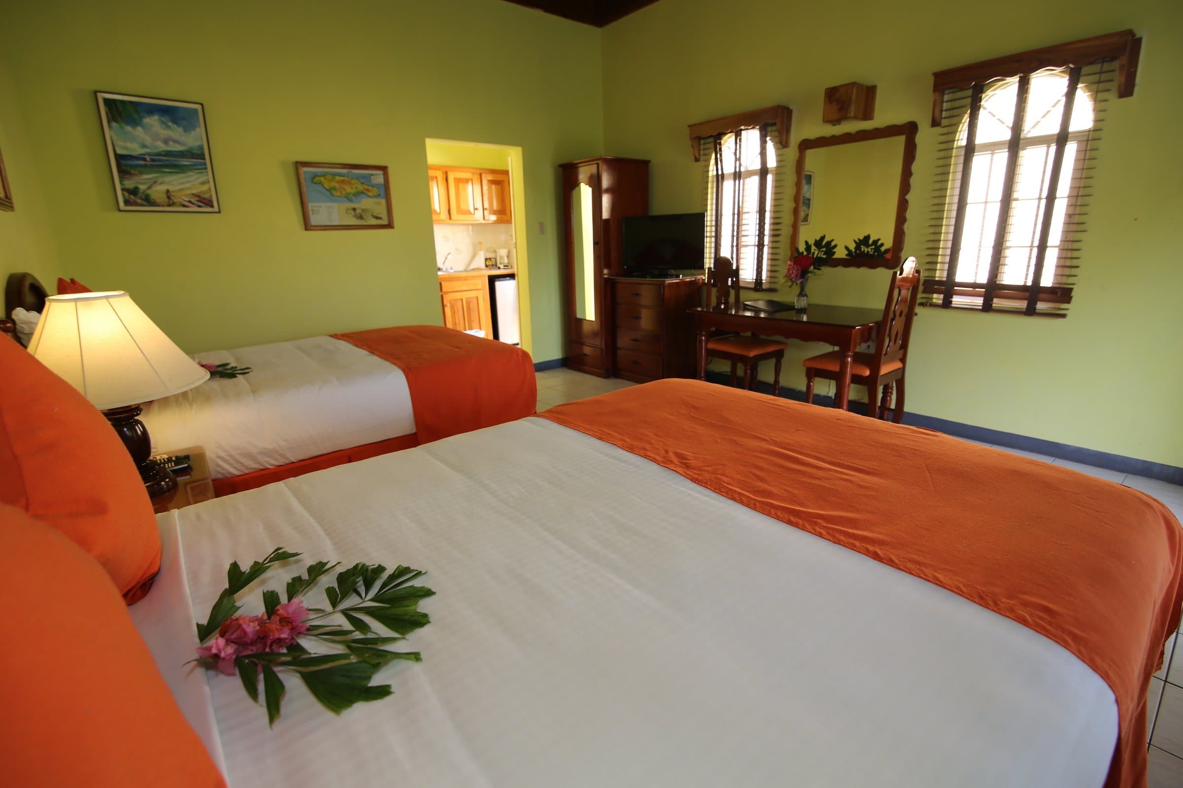 Our Deluxe Double Room.  Has two beds