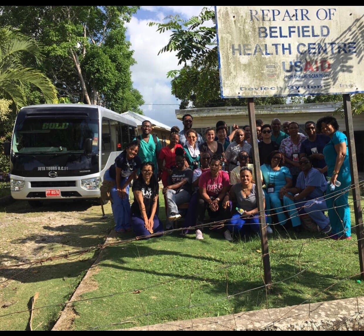 Members of Jamaica Awareness Association from Los Angeles,California,on their mission trip in Belfield ,St.Mary Jamaica