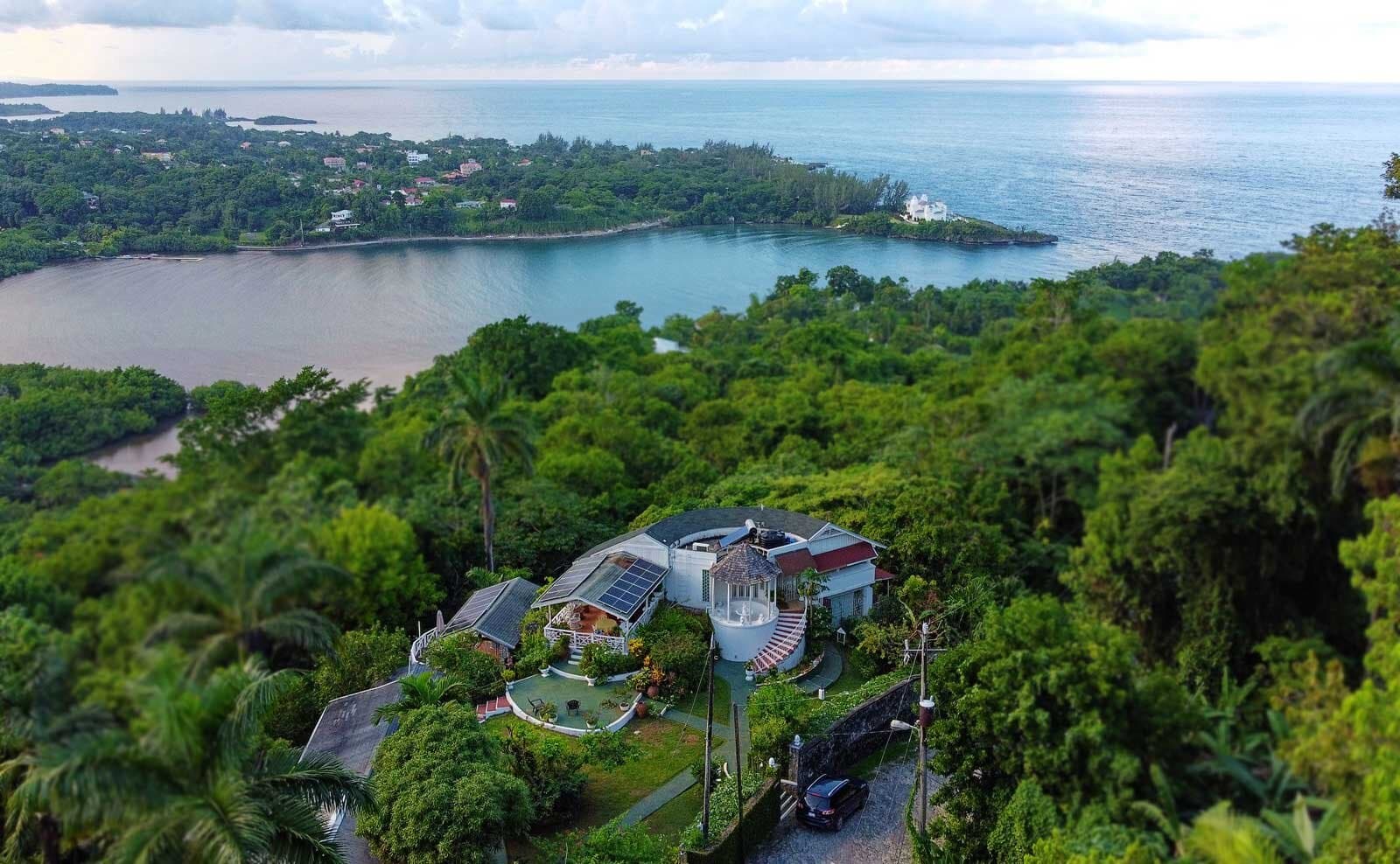 Aerial panoramic view of the villa