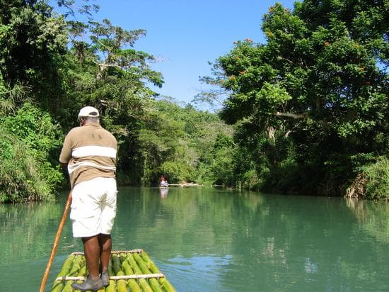 Bamboo raft ride on the Great River