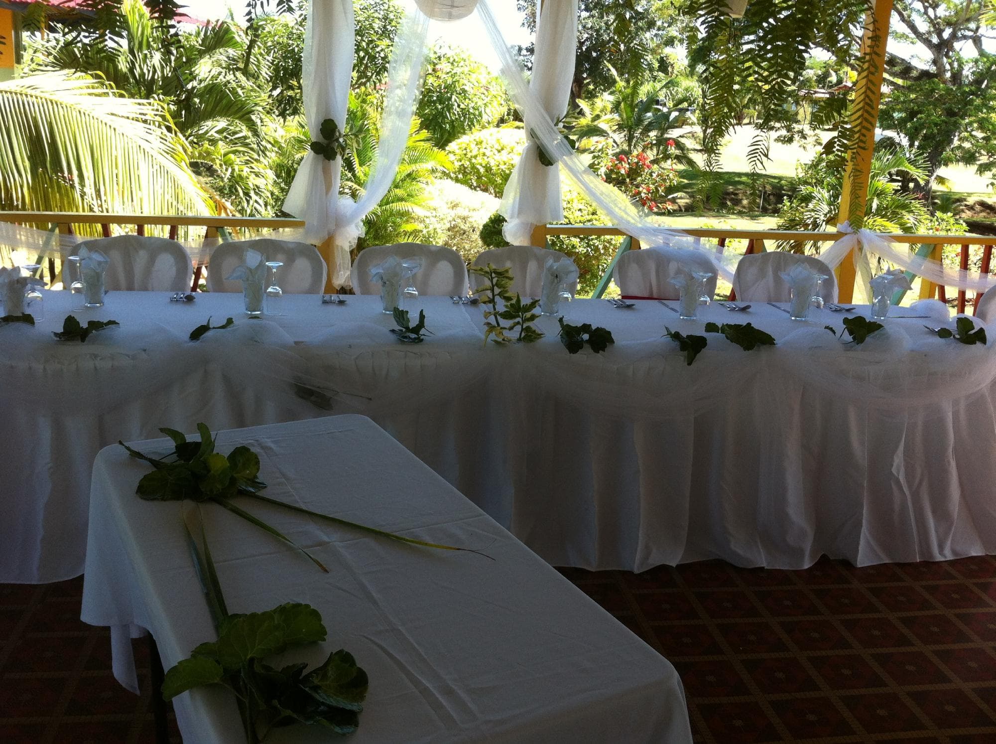 The head table set up