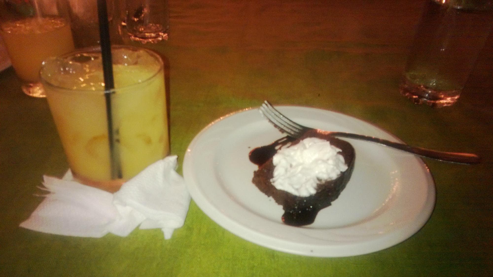 Cocktail with Chocolate Cake