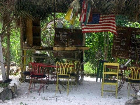 Covered dining area with a pleasant breeze