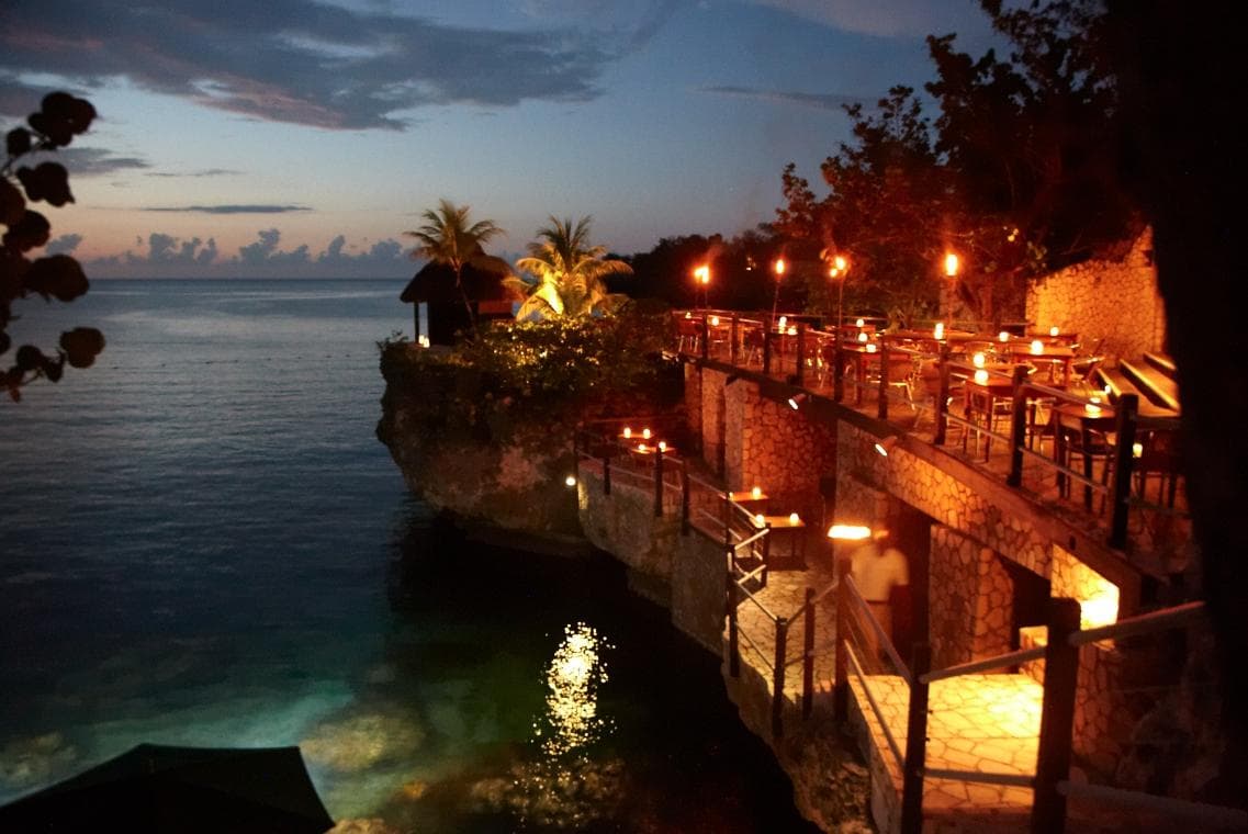 Restaurant at dusk