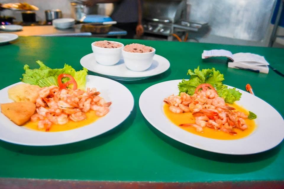 Shrimp from the lunch menu