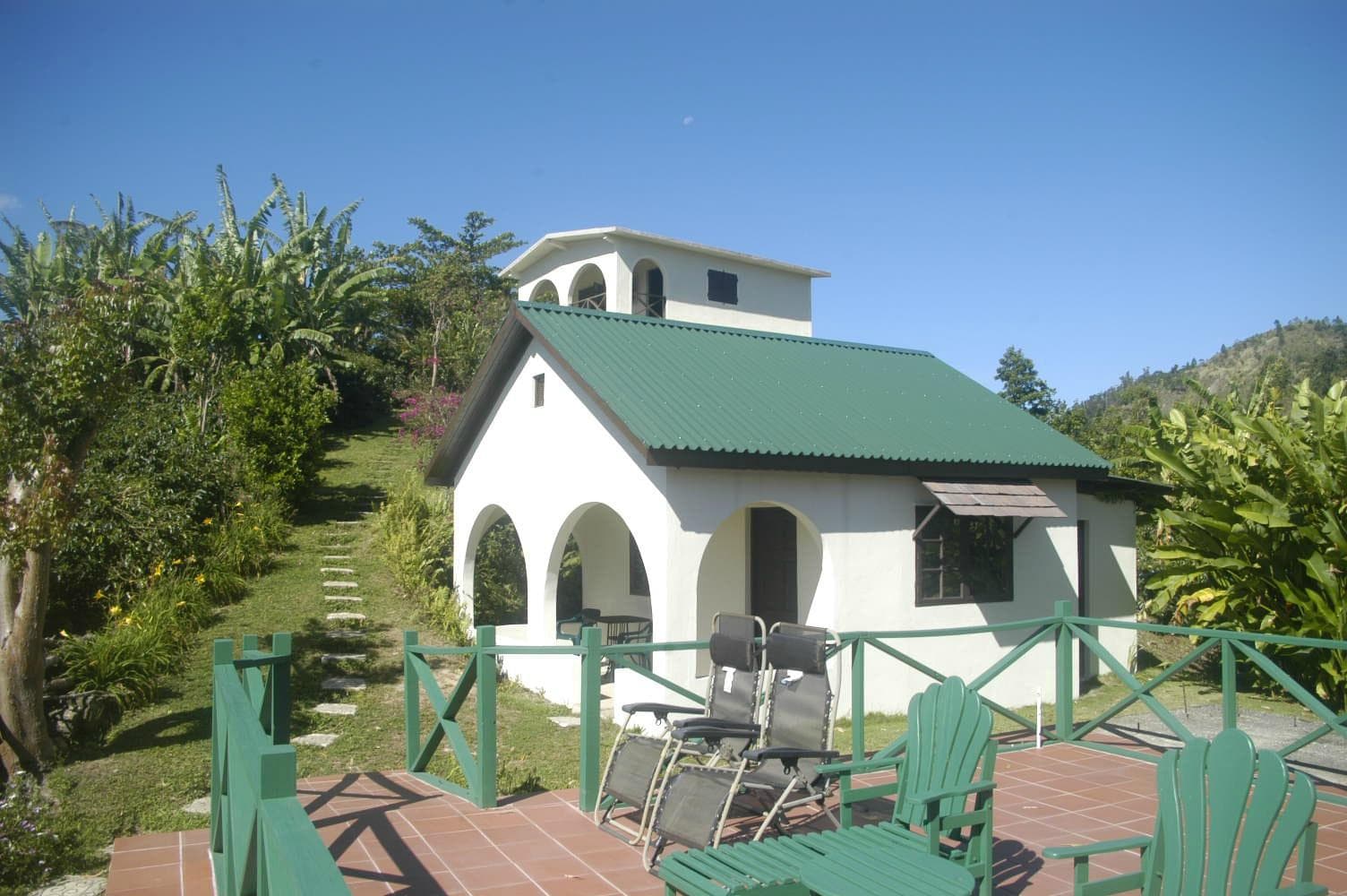 View of cottage 'Wind' from terrace of 'Water'.