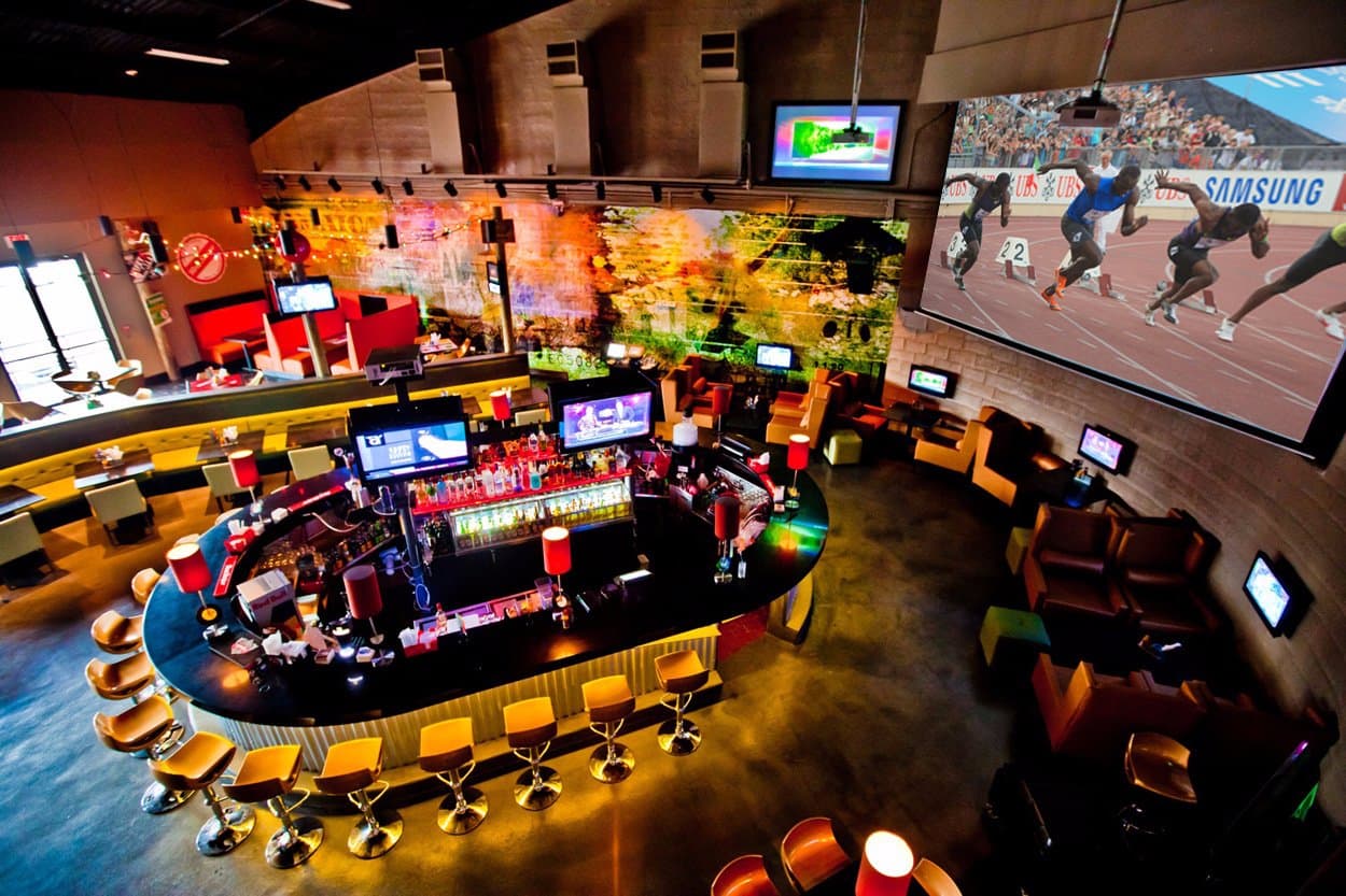 The Main Bar at Usain Bolt's Tracks and Records Kingston