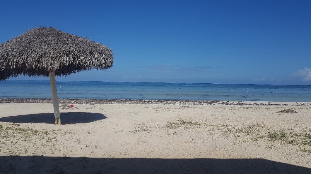 Relaxing, peaceful beach with shallow water.