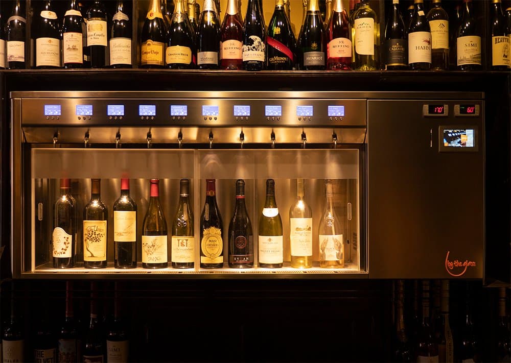 Our BTG self serve wine dispenser allows guests to choose from ten premium wines