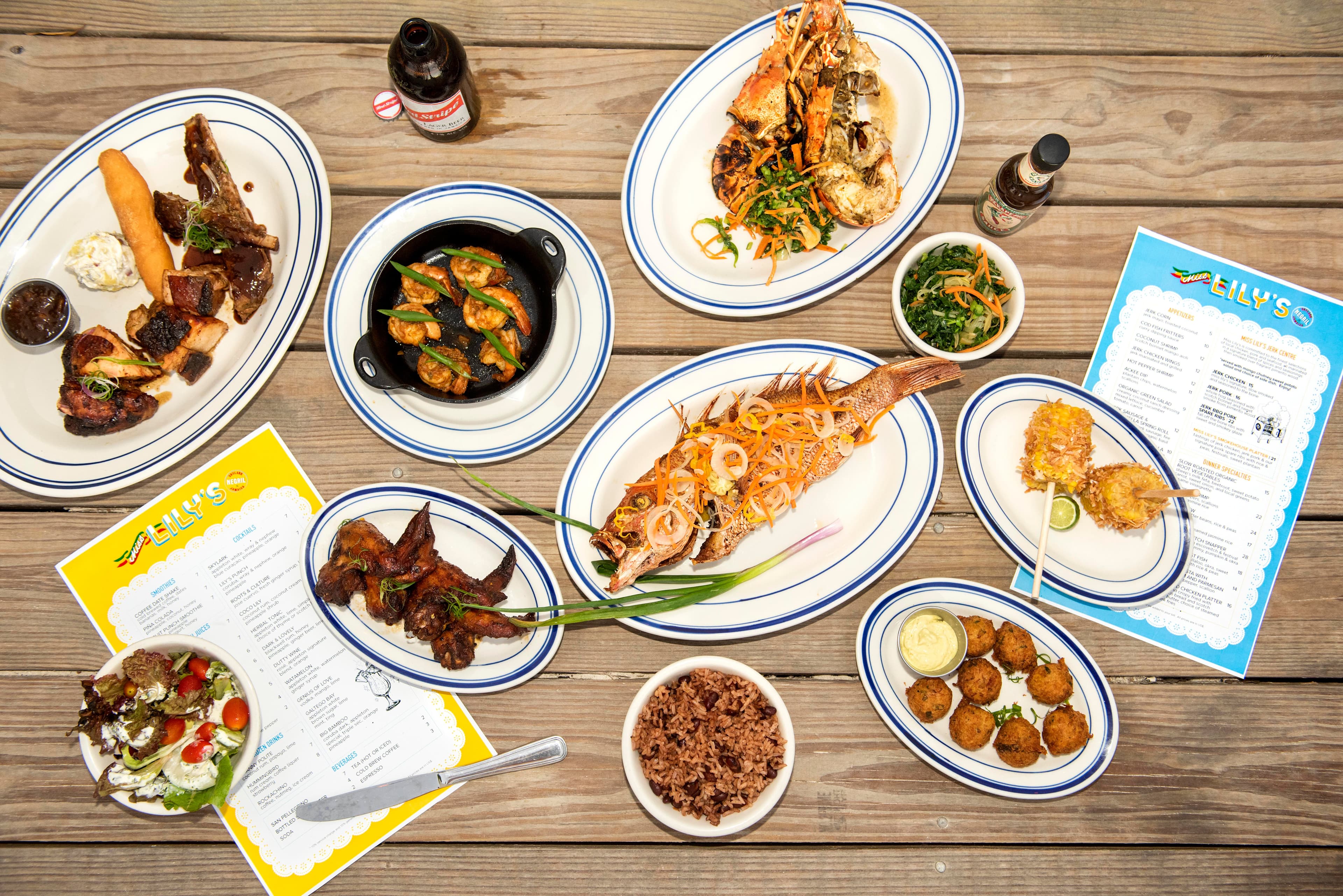 Menu selections from our Miss Lily's Negril location
