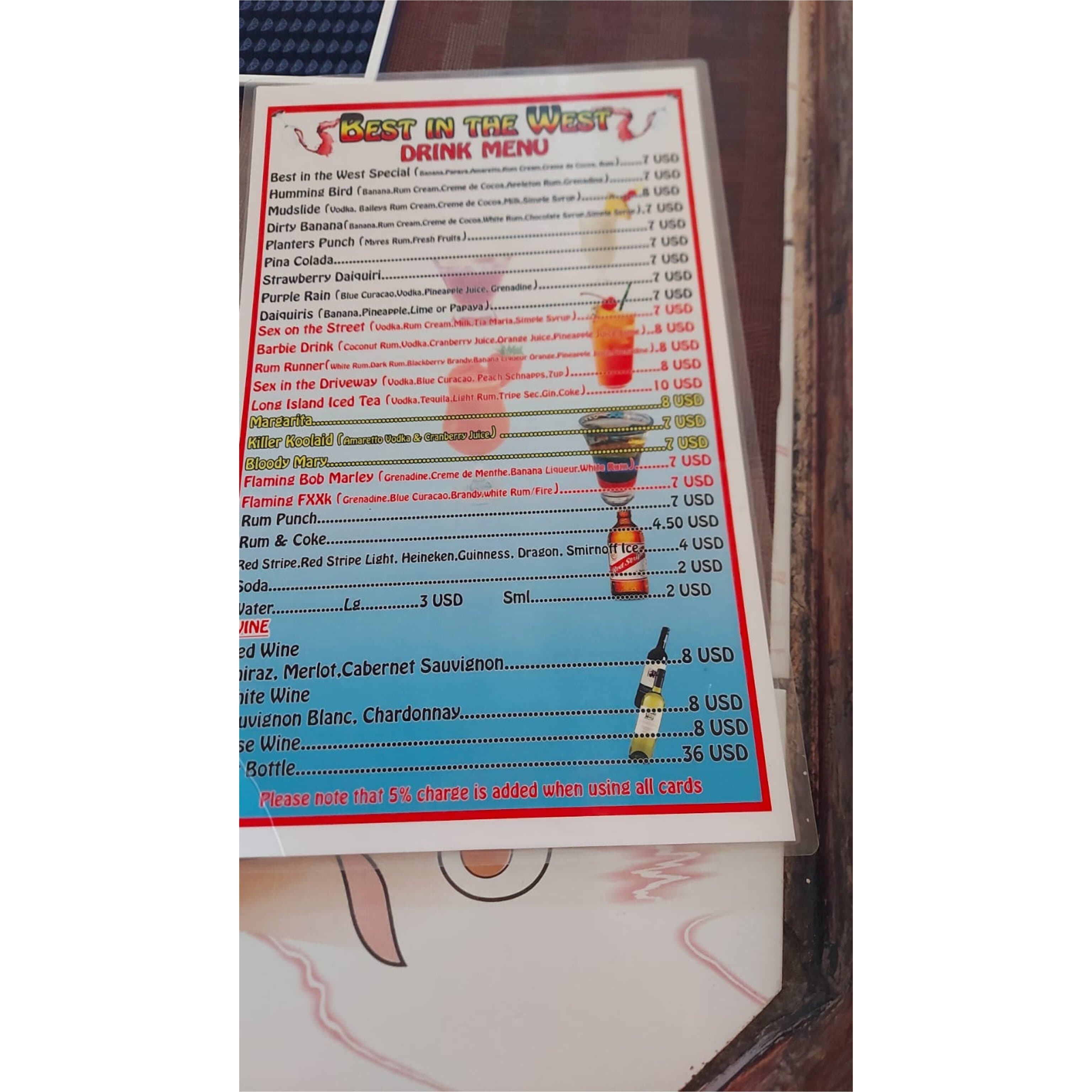 Our drink menu