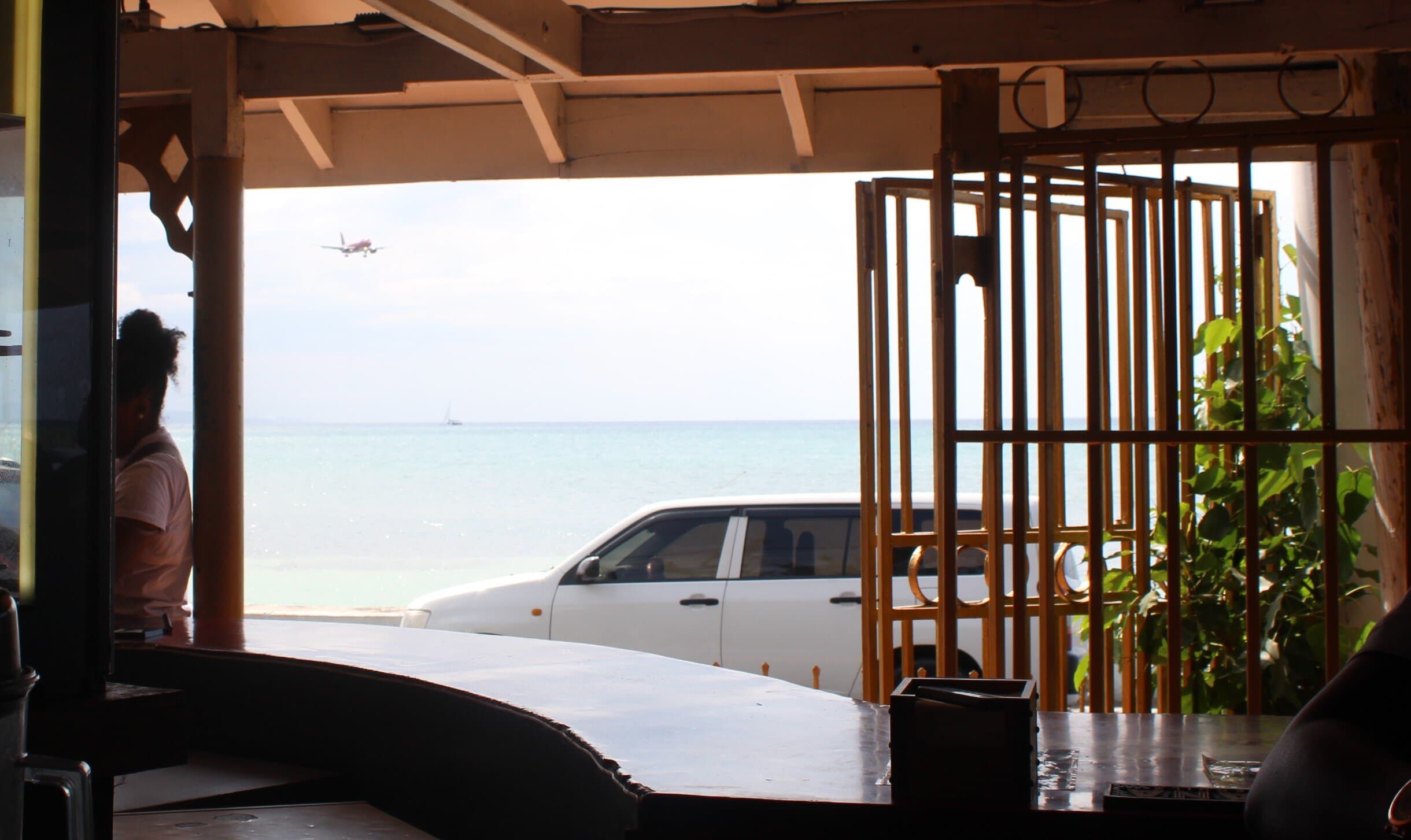View of planes landing from the bar