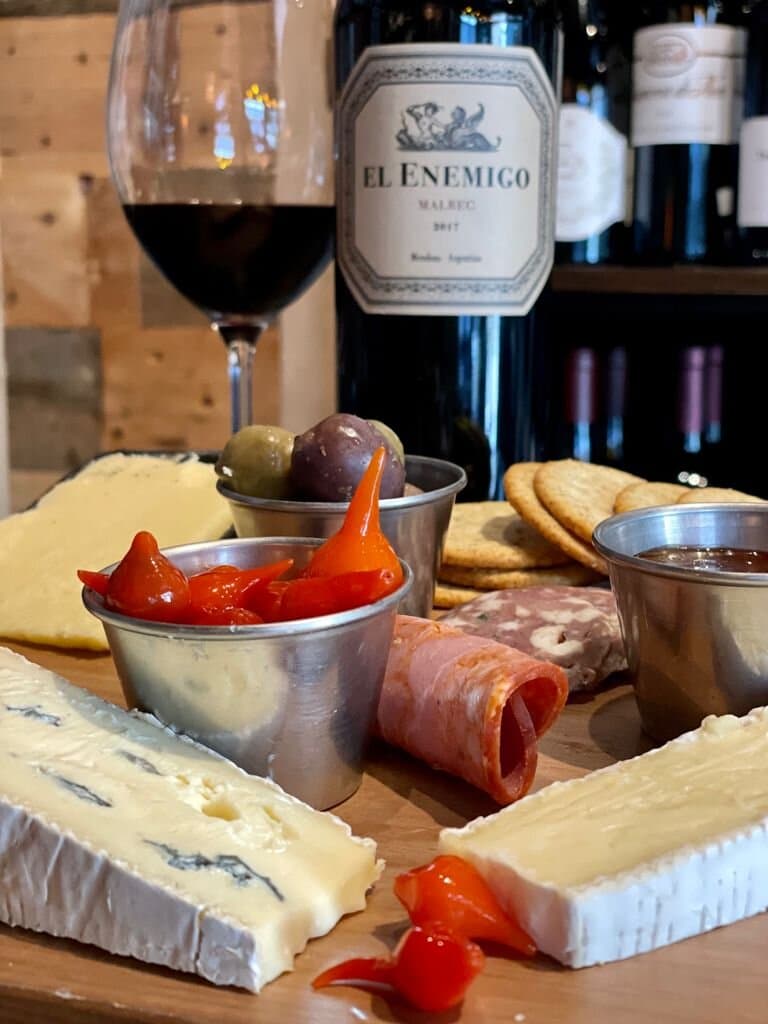 Charcuterie Board and El Enemigo Malbec