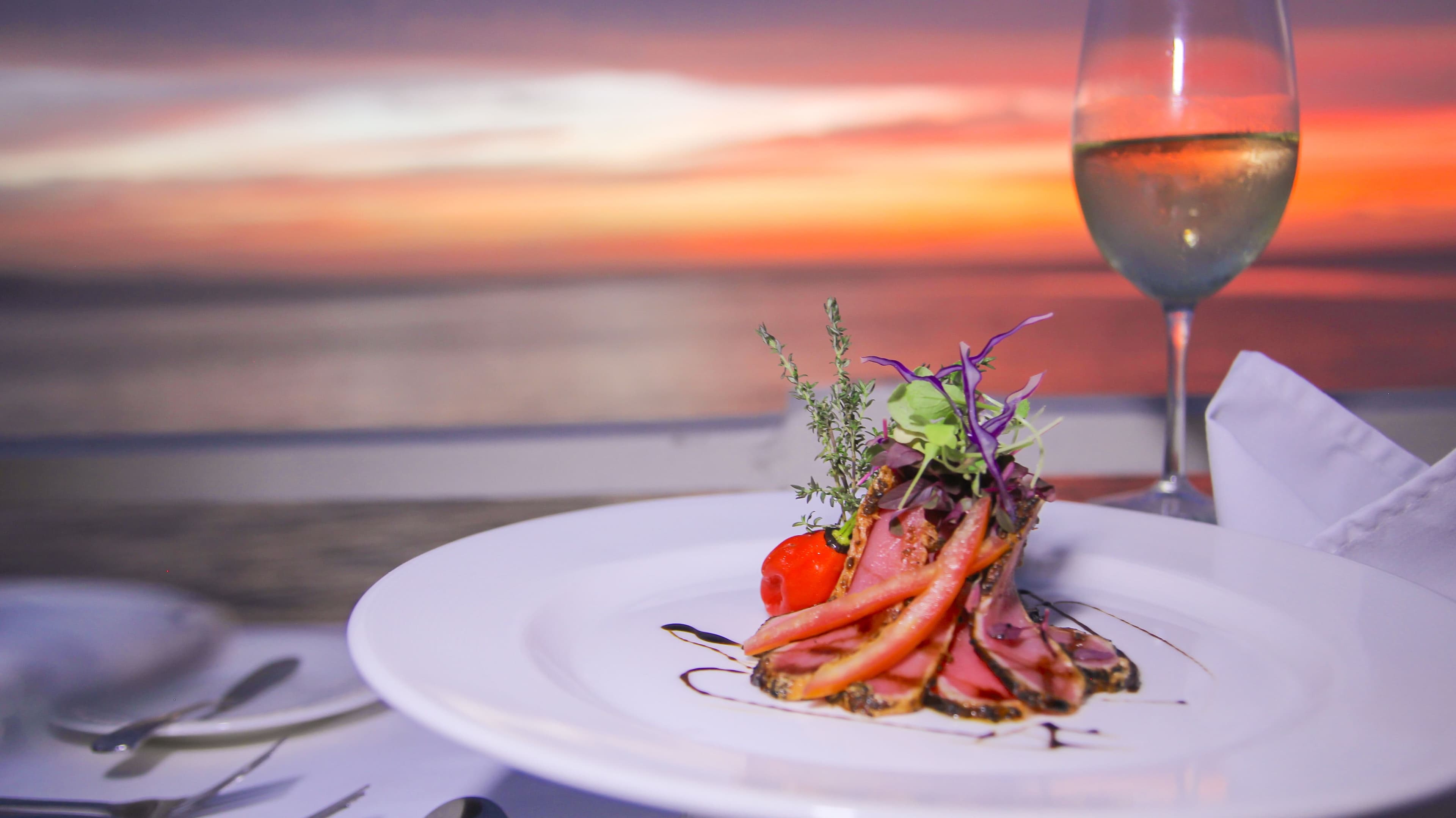 Amazing food and wonderful sunset