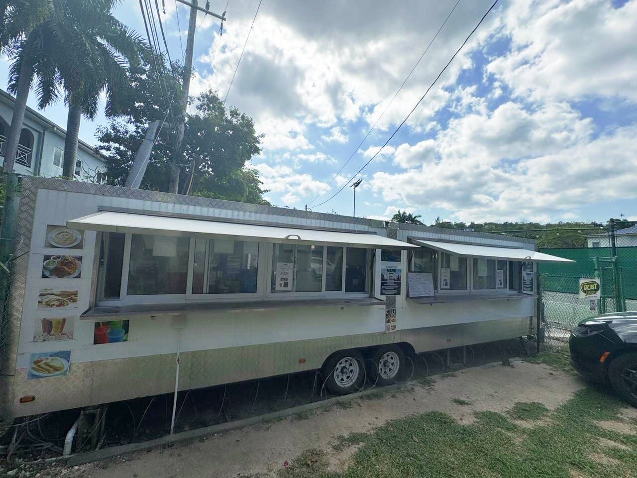 Front view of food truck