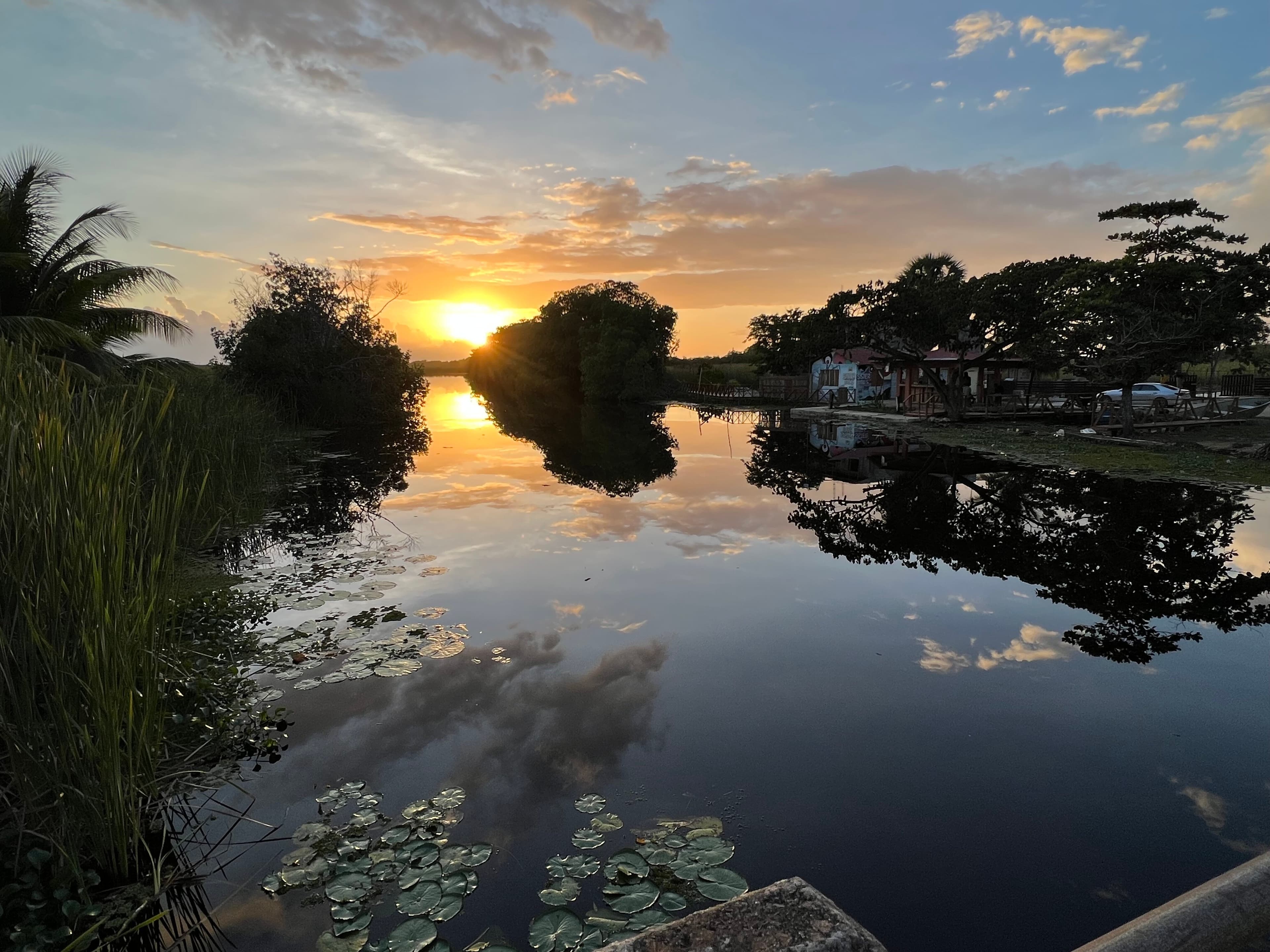 Sunset at Sister Lou’s River Stop.