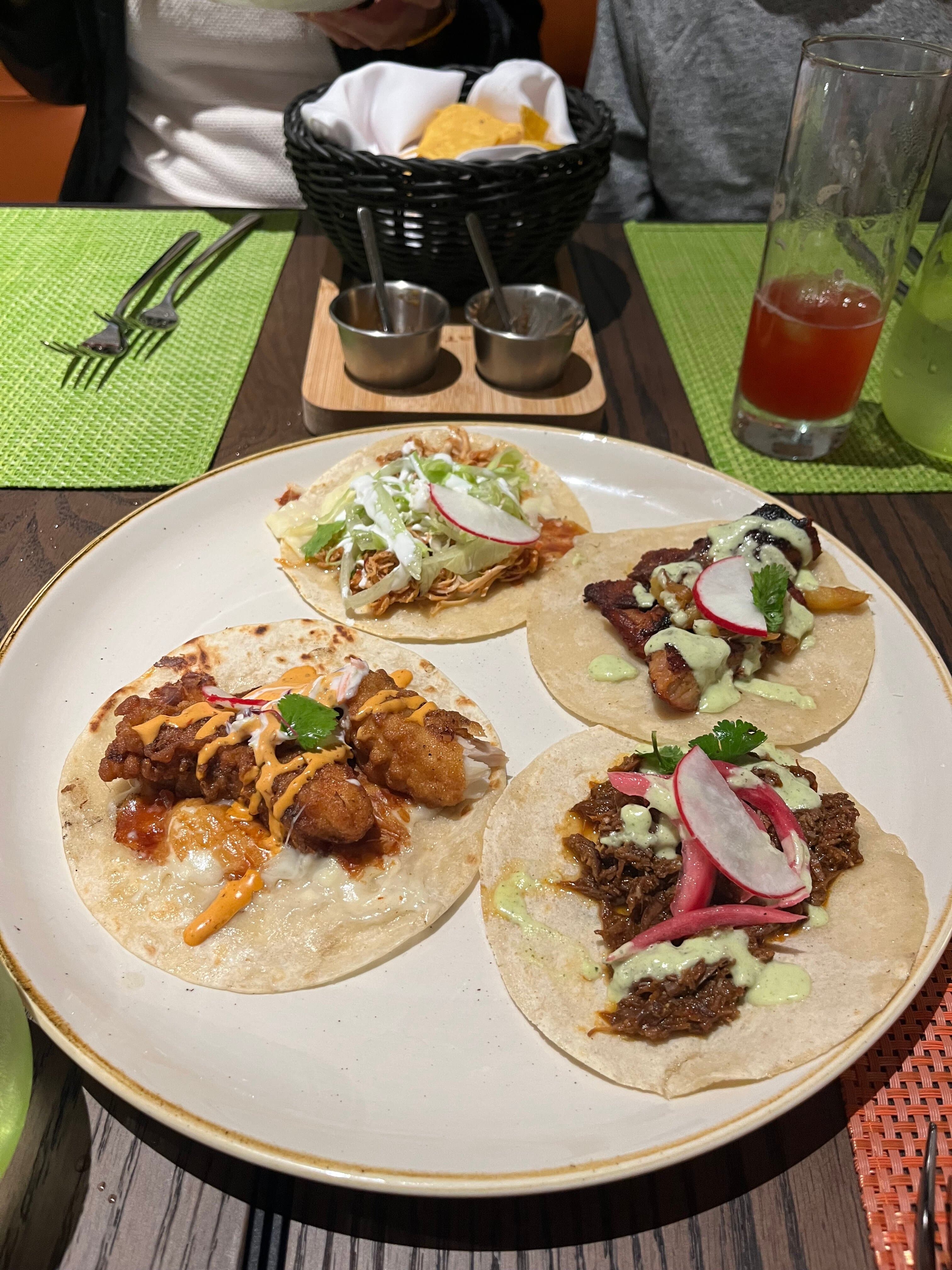 Taco platter from the chef.