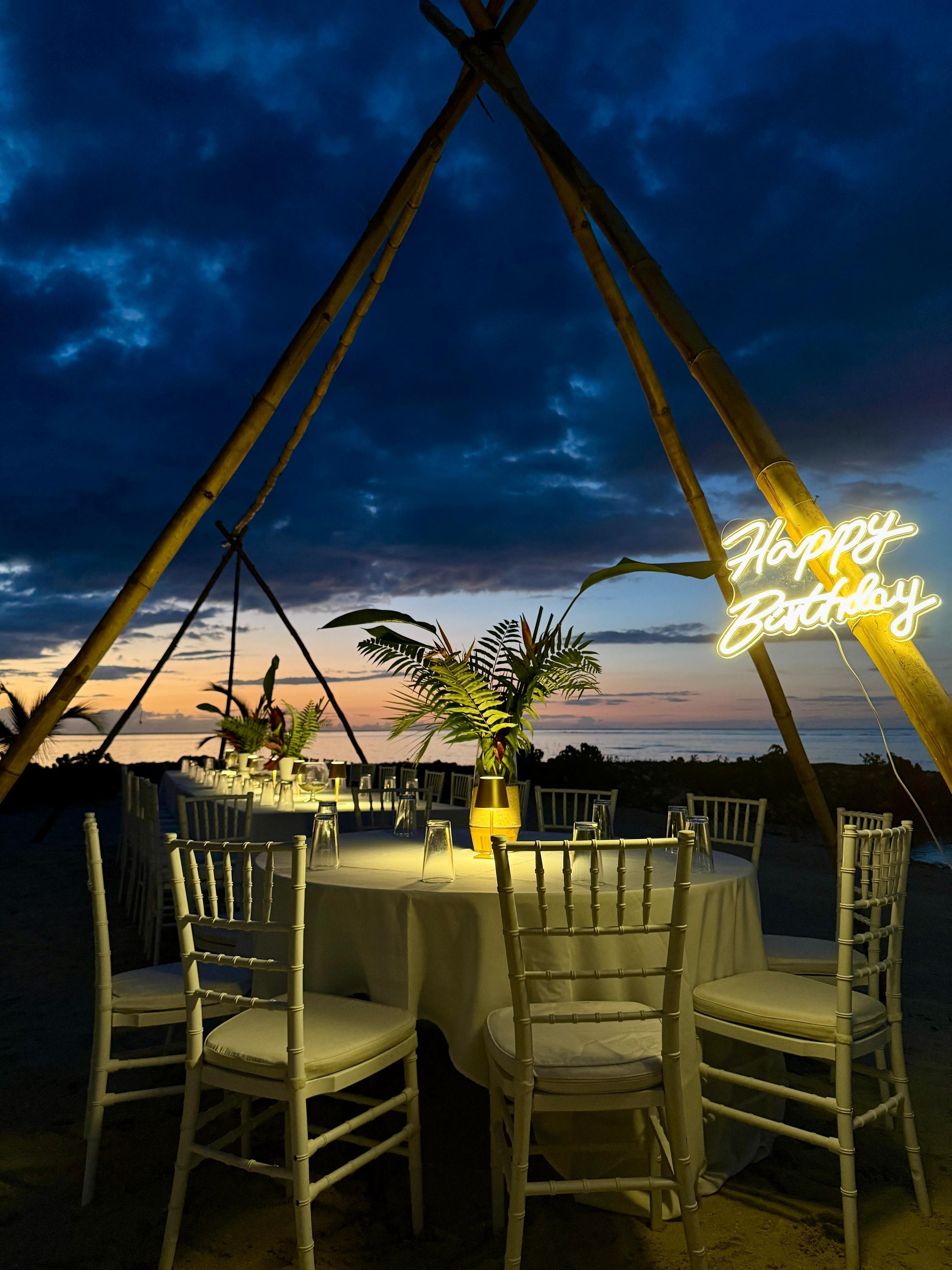 Birthday dinner on the beach
