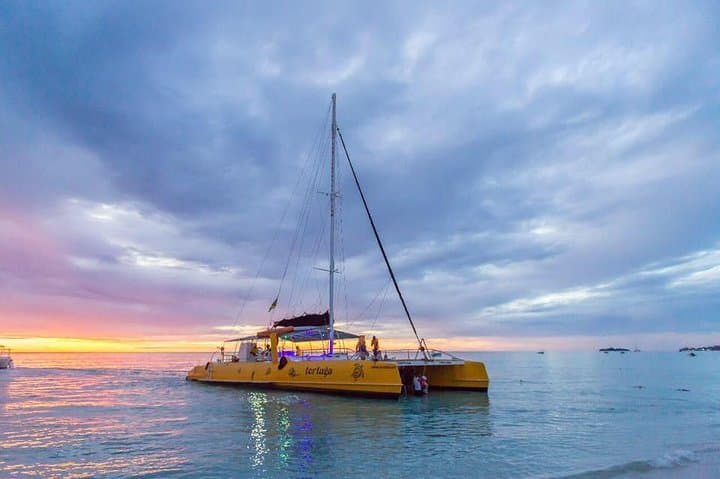 Catamaran at sunset